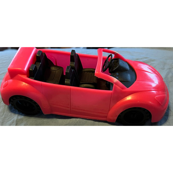 Pink convertible sports car black interior Barbie size - Picture 3 of 5
